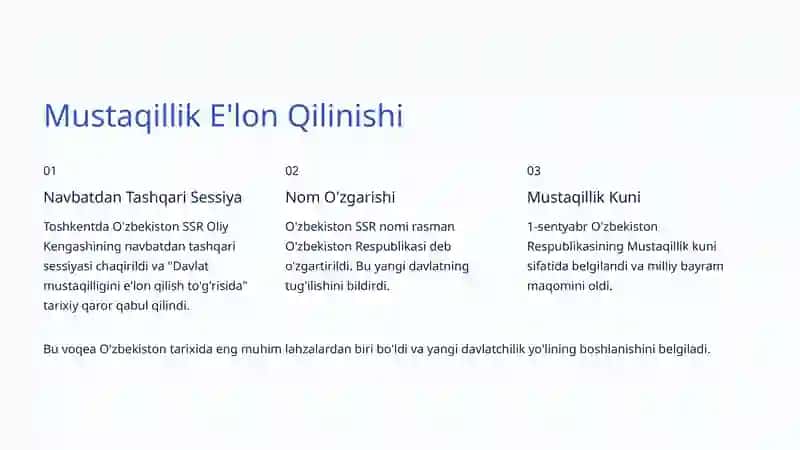 O'zbekiston mustaqilligining boshlanishi 4