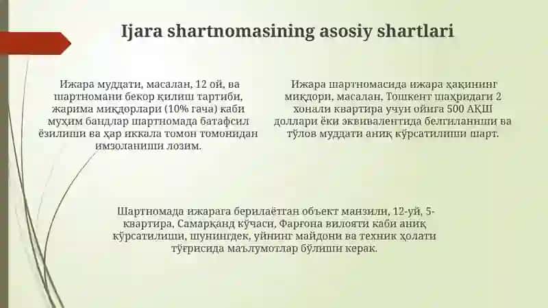Uy-joyni ijaraga berish shartnomasi 4