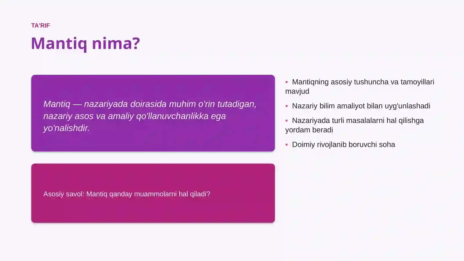 Mantiq Asoslari va Tushunchasi 4