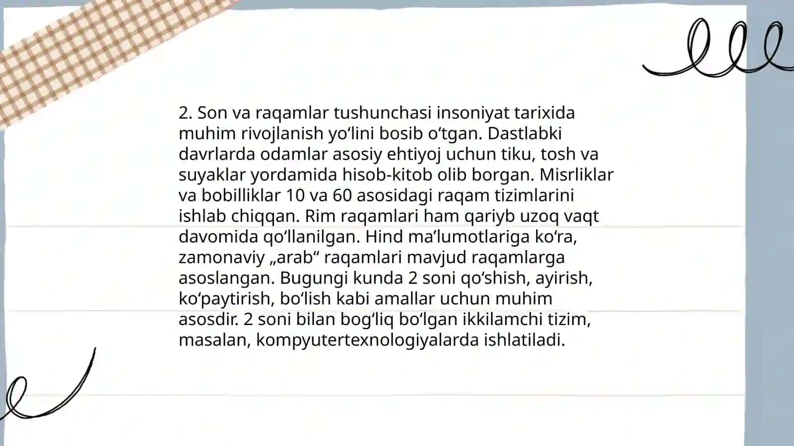 Dastlabki matematik tushunchalar tarixi 4