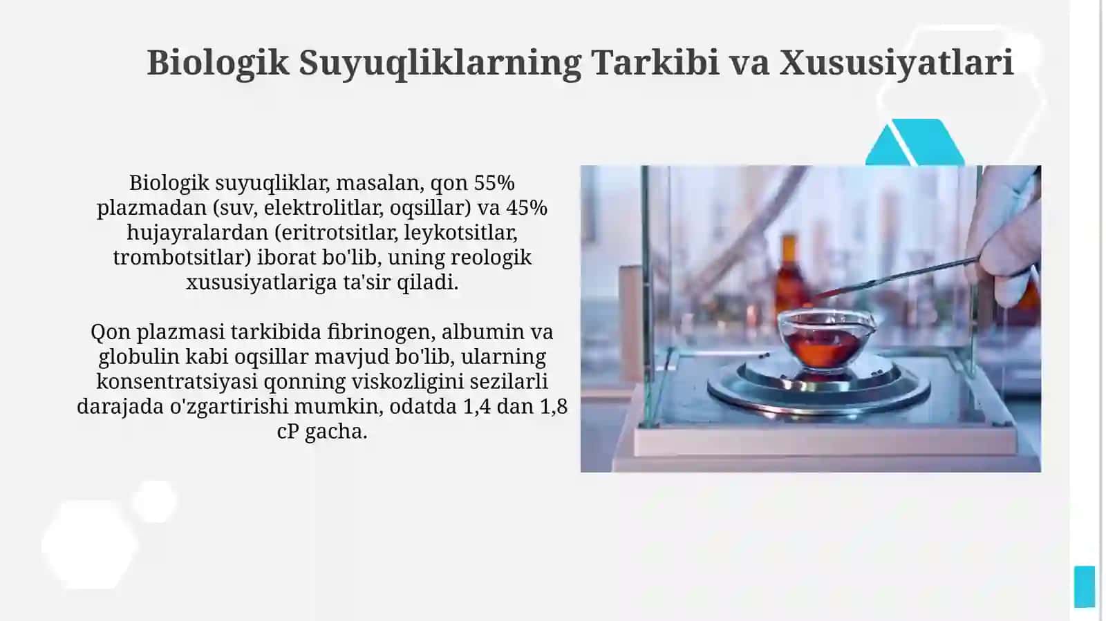 Biorheologiya. Biologik suyuqliklarning qovushqoqligi.Klinikada qovushqoqlikdan foydalanish 4