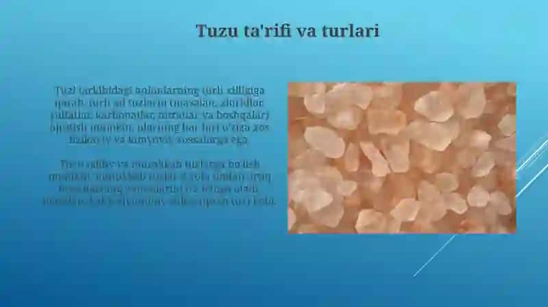 Tuzlar va uning xossalari 4