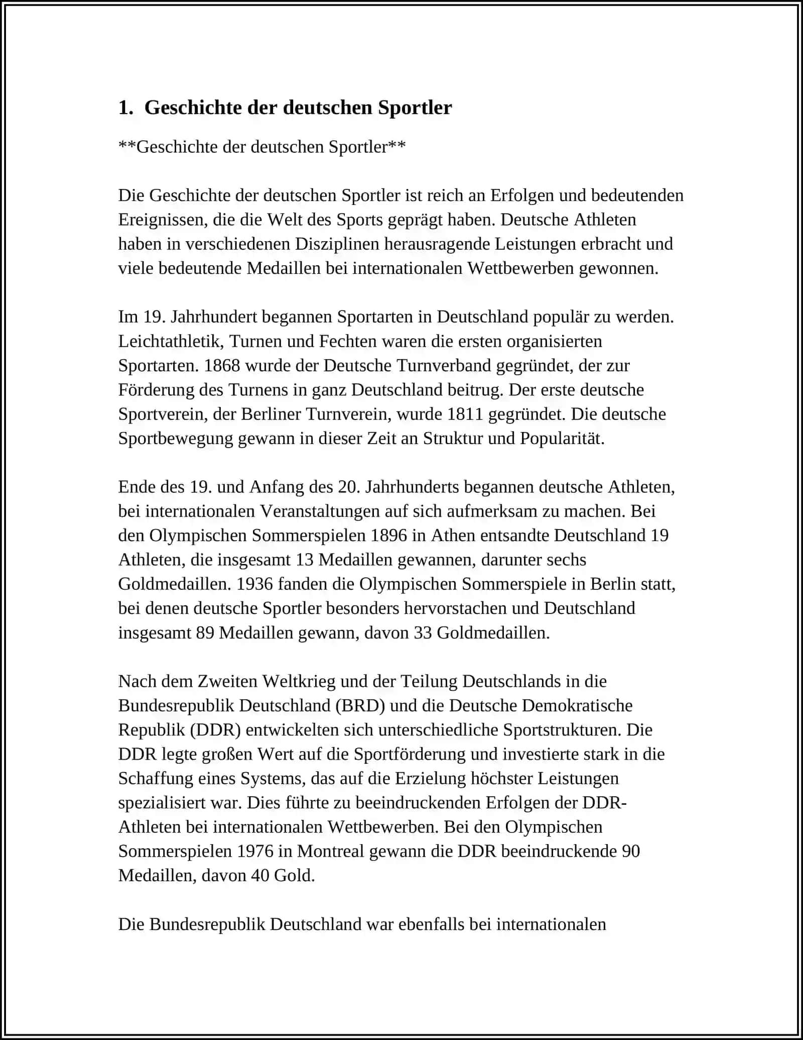 Geschichte der deutschen Sportler 4
