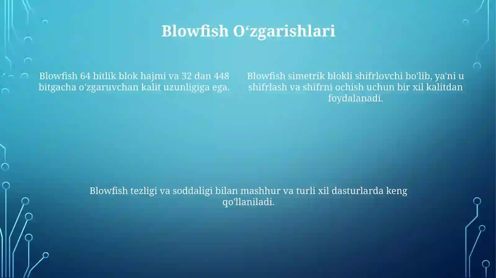 Blowfish shifrlash algoritmi 4