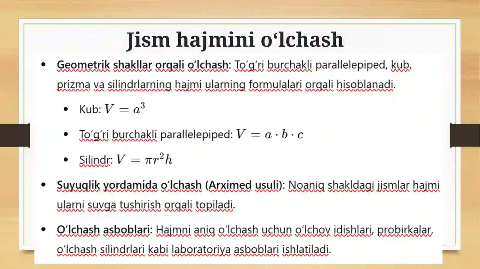 Jismning hajmini o‘lchash 4