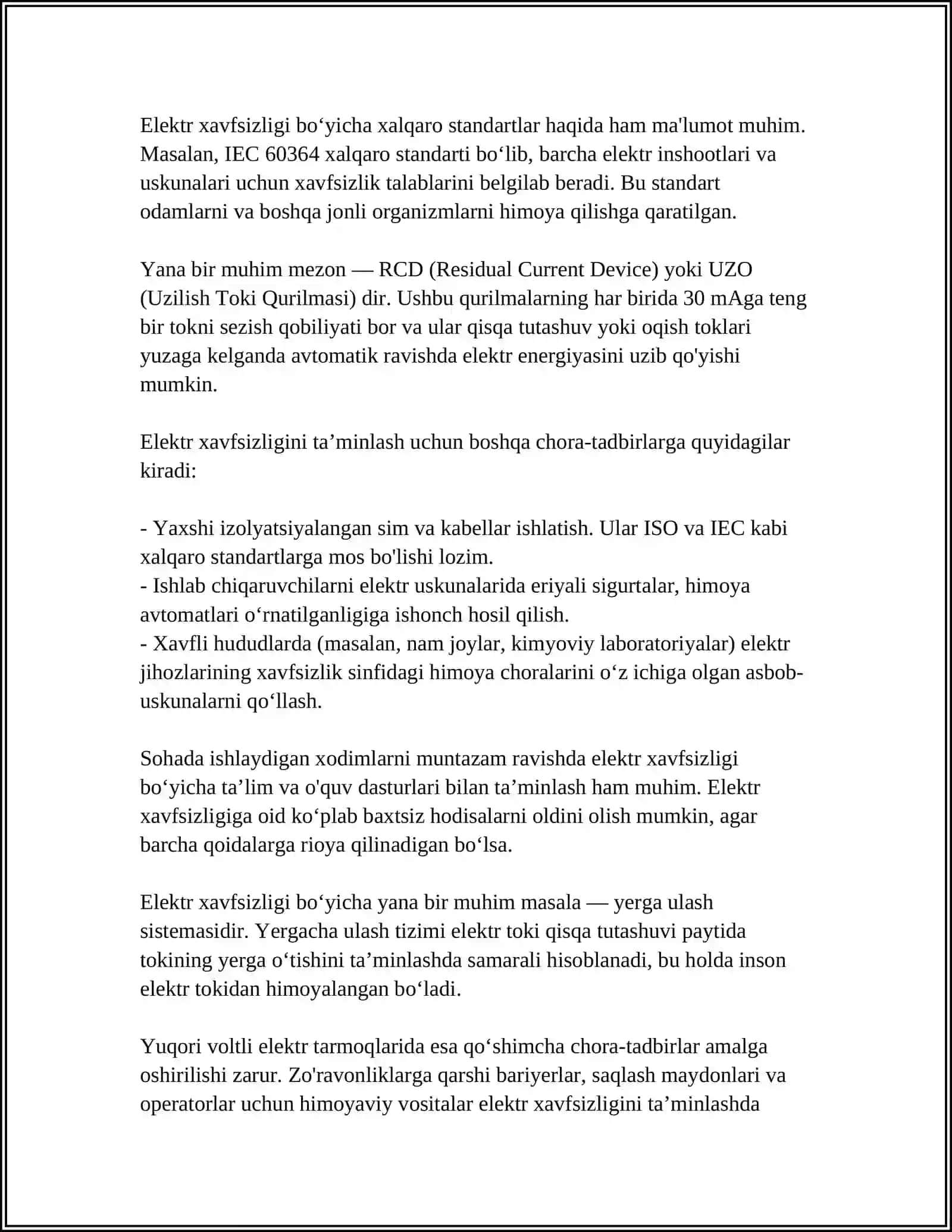 TELEMEXANIKA QURILMALARIGA TALABLAR 4