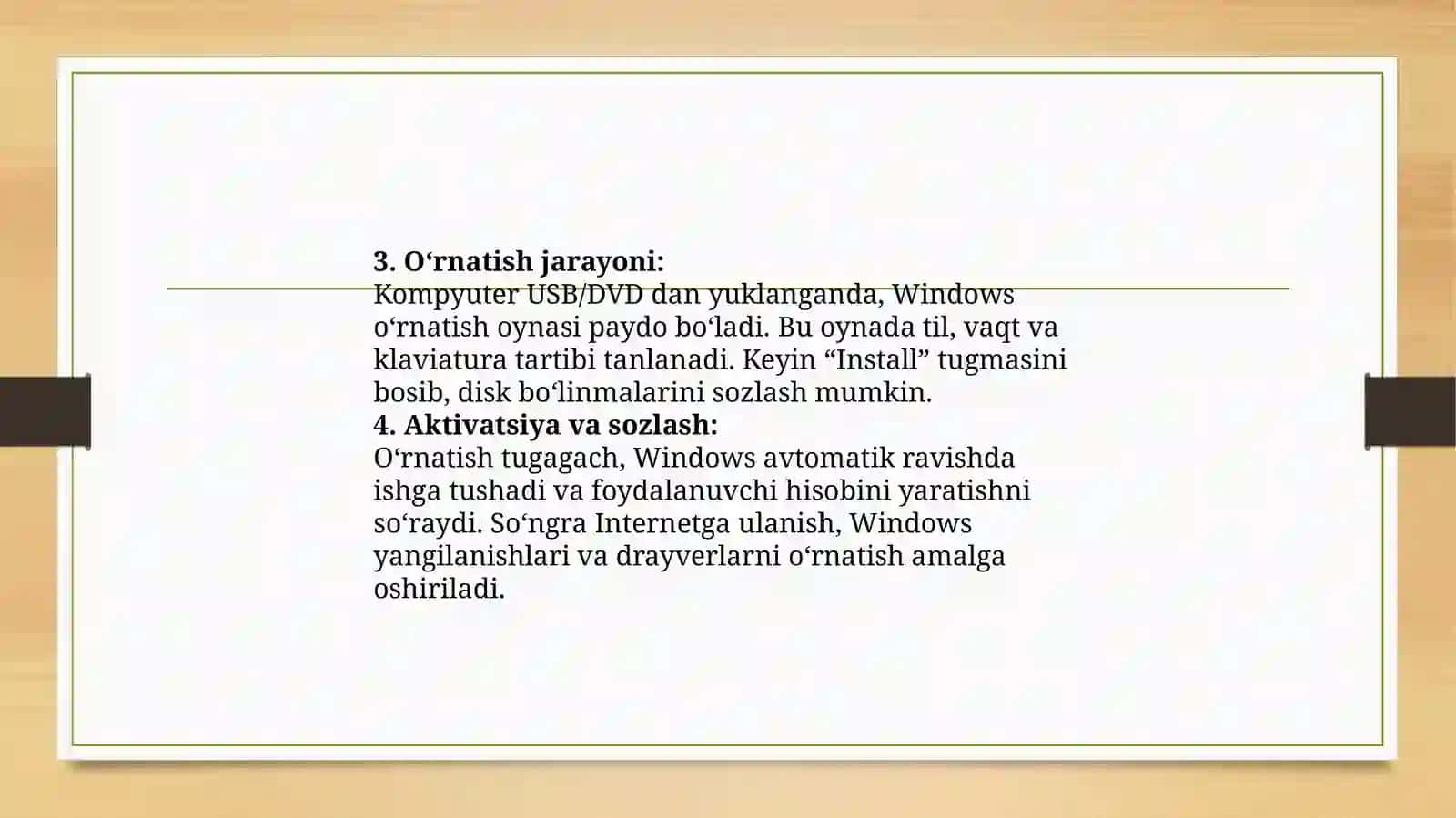 windows operatsion tizimini kompyuterga o‘rnatish 4