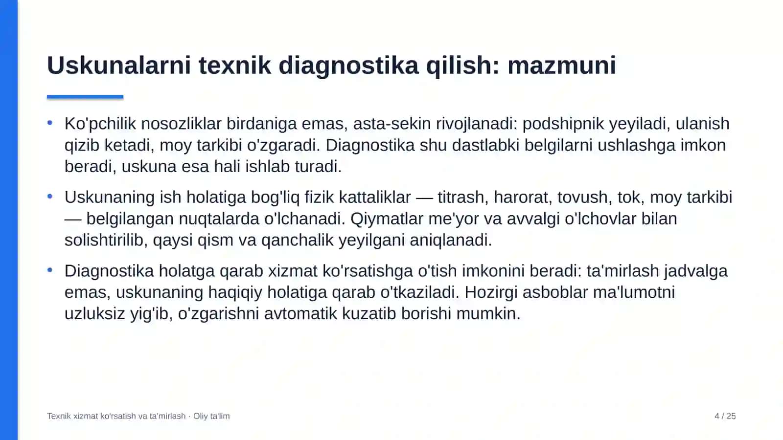 Bioenergetikada uskunalarni texnik diagnostika qilish 4