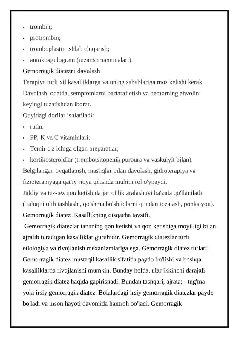 Gemorragik diatez. Trombotsitopeniyalar 4