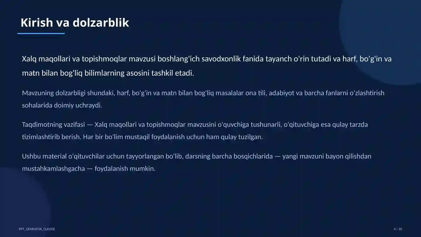 Xalq maqollari va topishmoqlar (2-sinf) 4