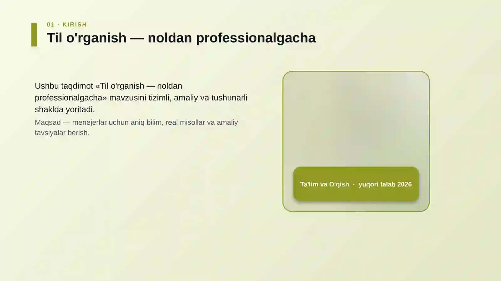 Til o'rganish — noldan professionalgacha 4