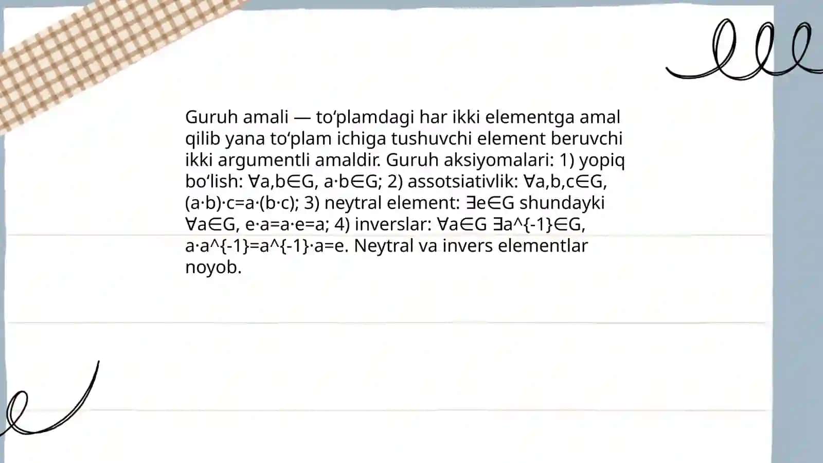 Simmetriya va gurppalar nazariyasining elementlari 4
