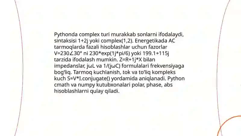 Python dasturlash tilida malumotlar turlari va ularning energetikada qoʻllanishi 4