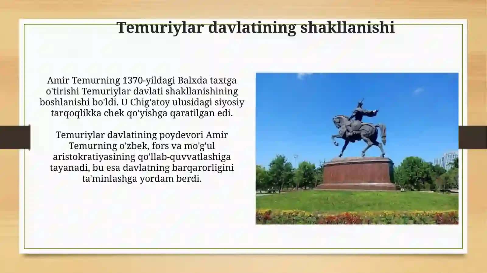Amir Temur va Temuriylar davri davlatchiligi 4