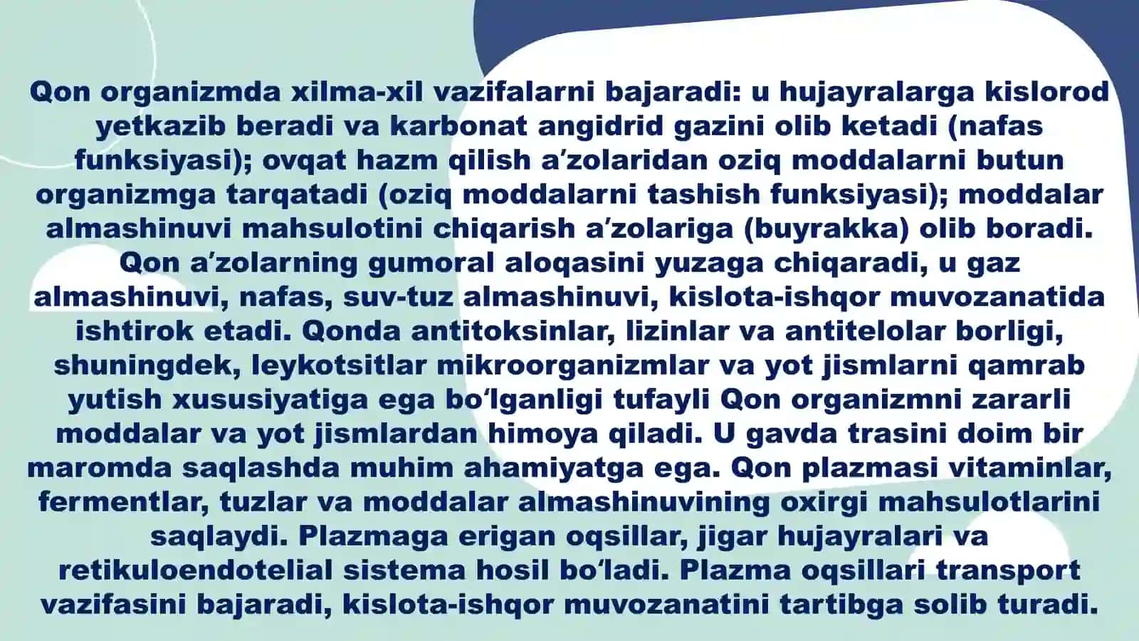 Qon Hosil bo'lishi 4