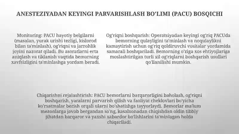 Xirurgik Bemorlarni Davolash Bosqichlari 4
