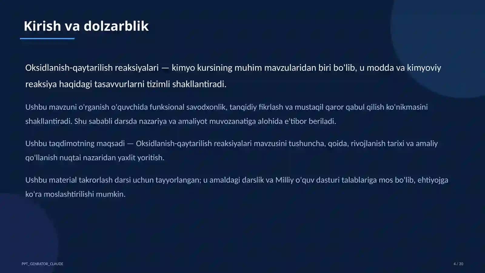 Oksidlanish-qaytarilish reaksiyalari (8-sinf) 4