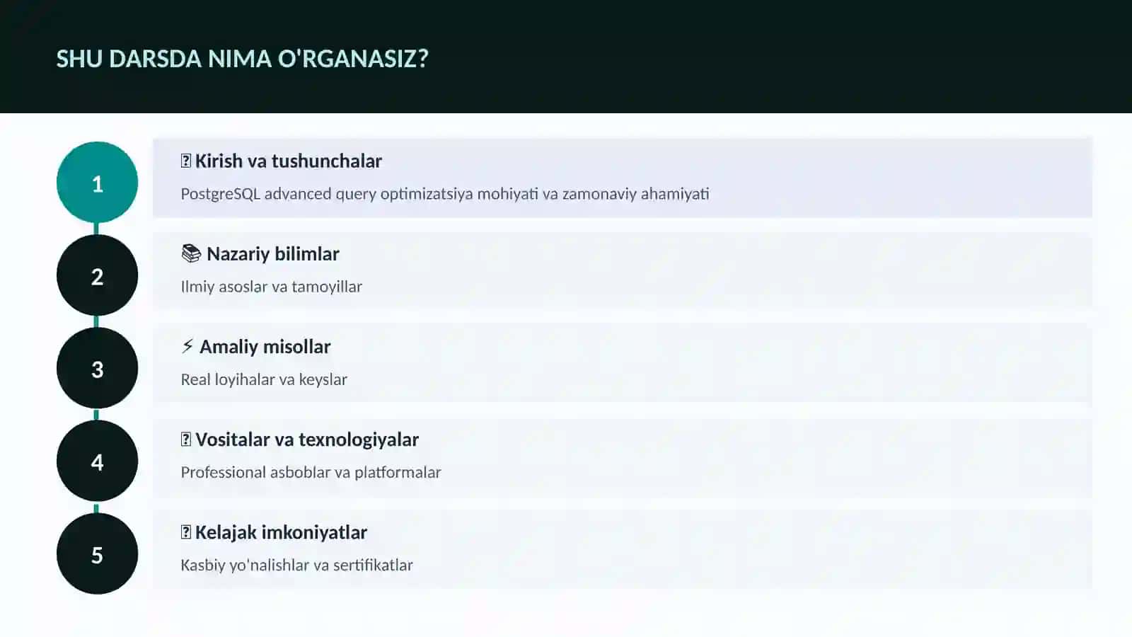PostgreSQL advanced query optimizatsiya 4
