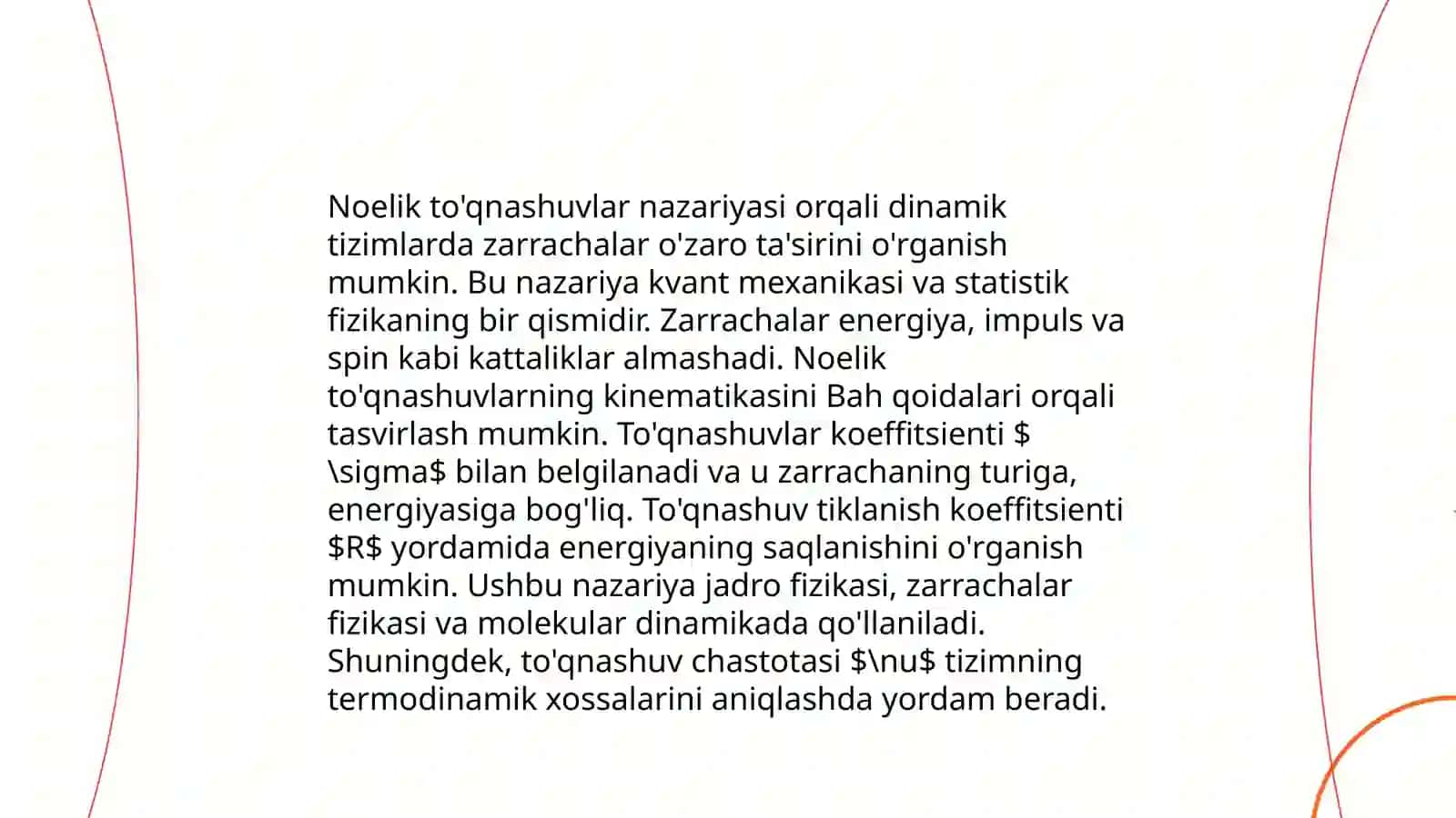 Elastik va noelastik to'qnashuvlar 4