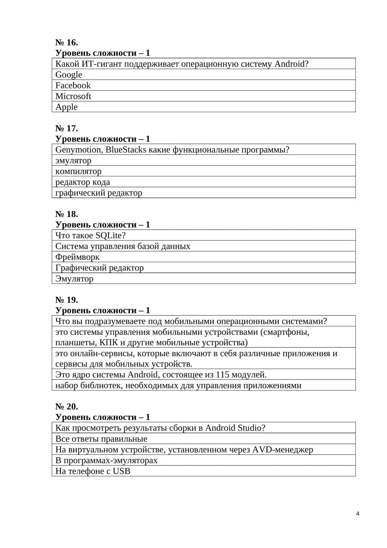 Мобильные приложения и программирование 4