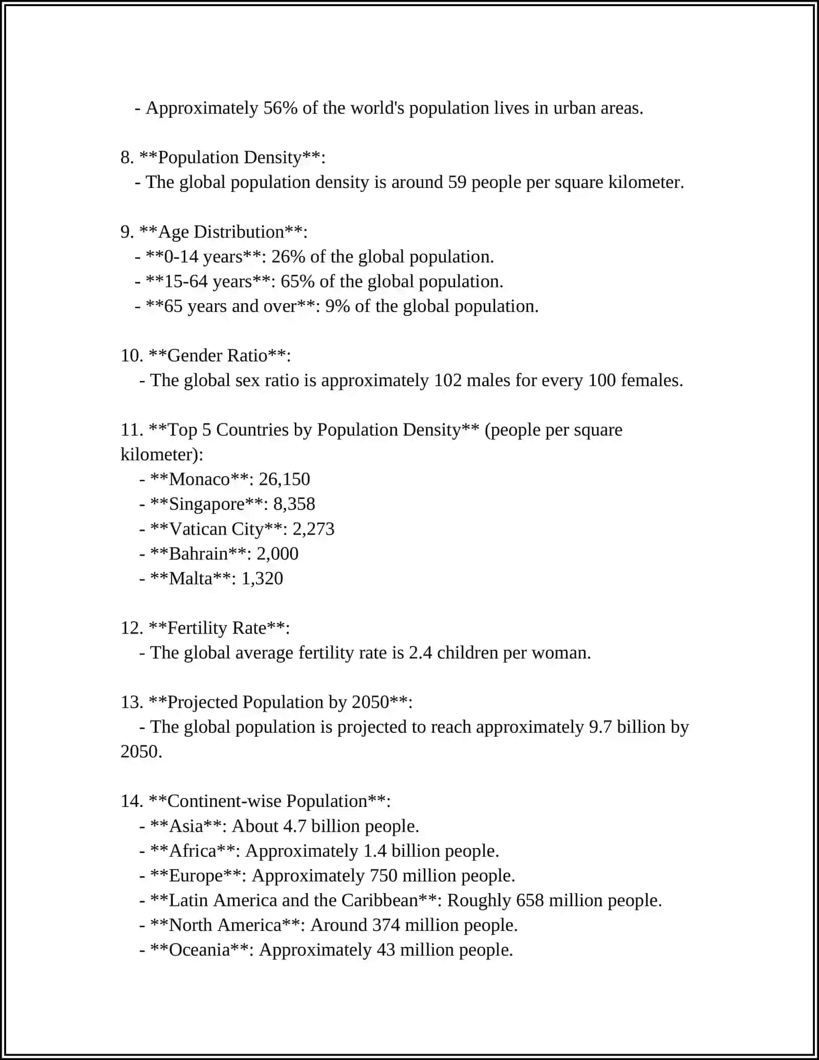 Global Population Statistics 2023 4