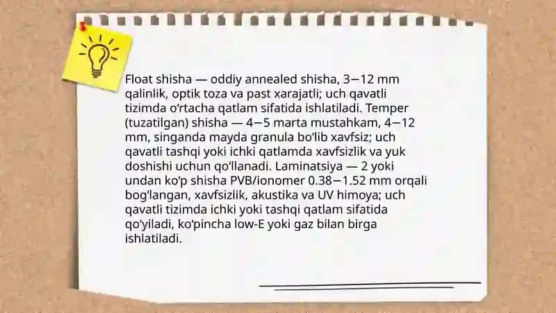 Uch qavatli shisha 4