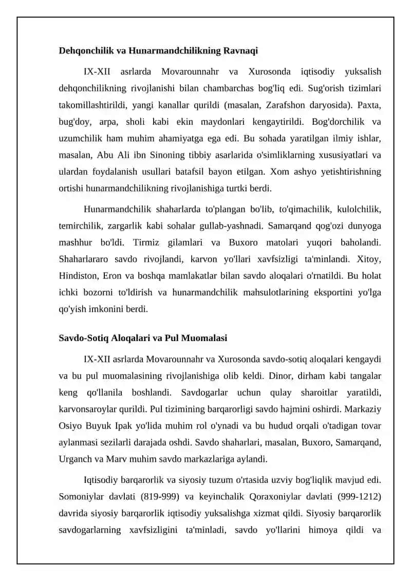 IX-XII asrlarda manlakatimiz hududida ro’y bergan Madaniy uyg’onish 4