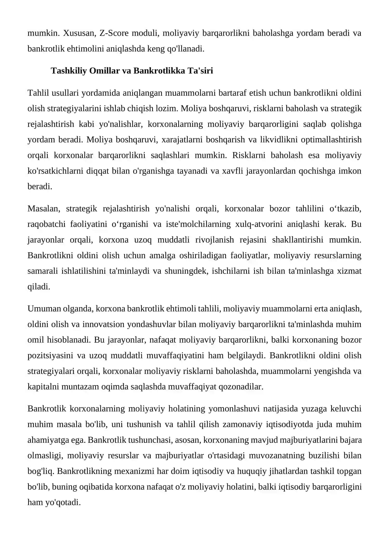 Korxona bankrotlik ehtimoli tahlili 4