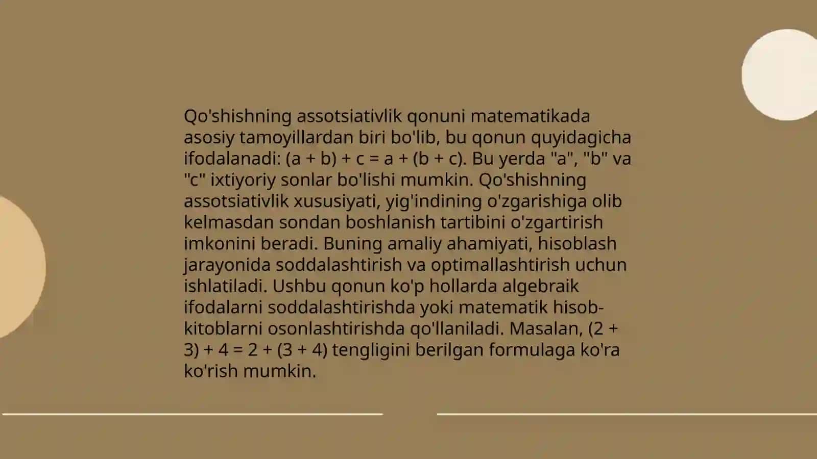 Qo'shish qonunlari 4