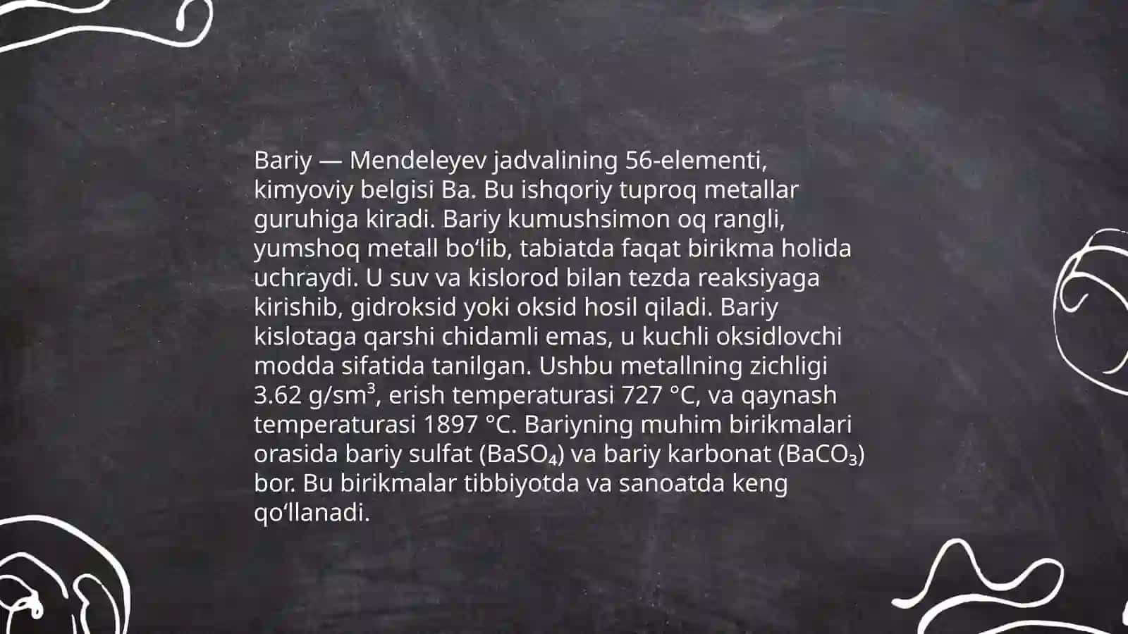 Bariy va uning birikmalarini olish va xossalari 4