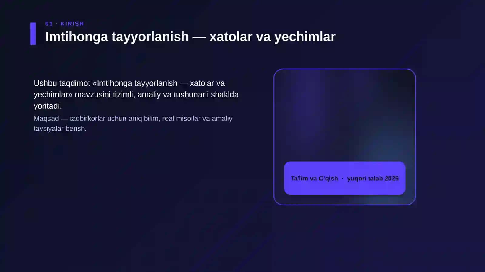 Imtihonga tayyorlanish — xatolar va yechimlar 4