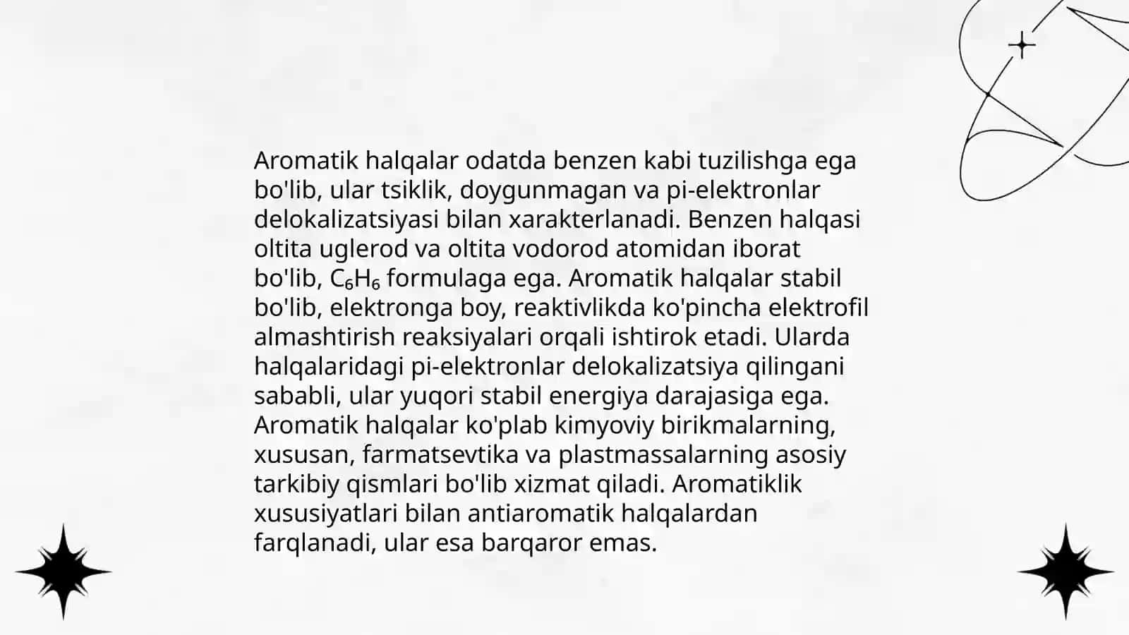 Yetti a'zoli aromatik birikmalar 4
