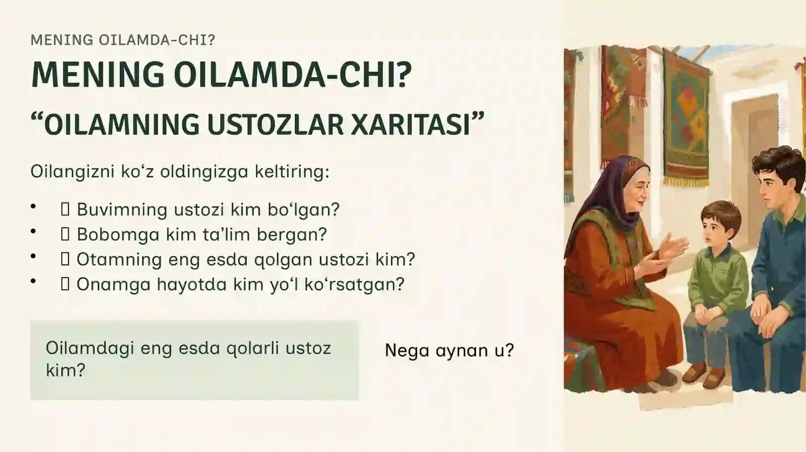Kelajak soati.Ustozga ehtirom 5-8 sinflar uchun 4