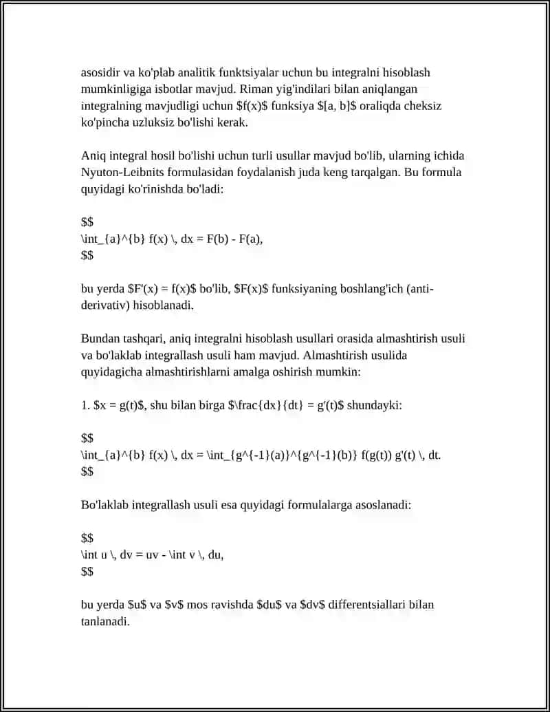 ANIQ INTEGRAL VA UNING XOSSALARI 4