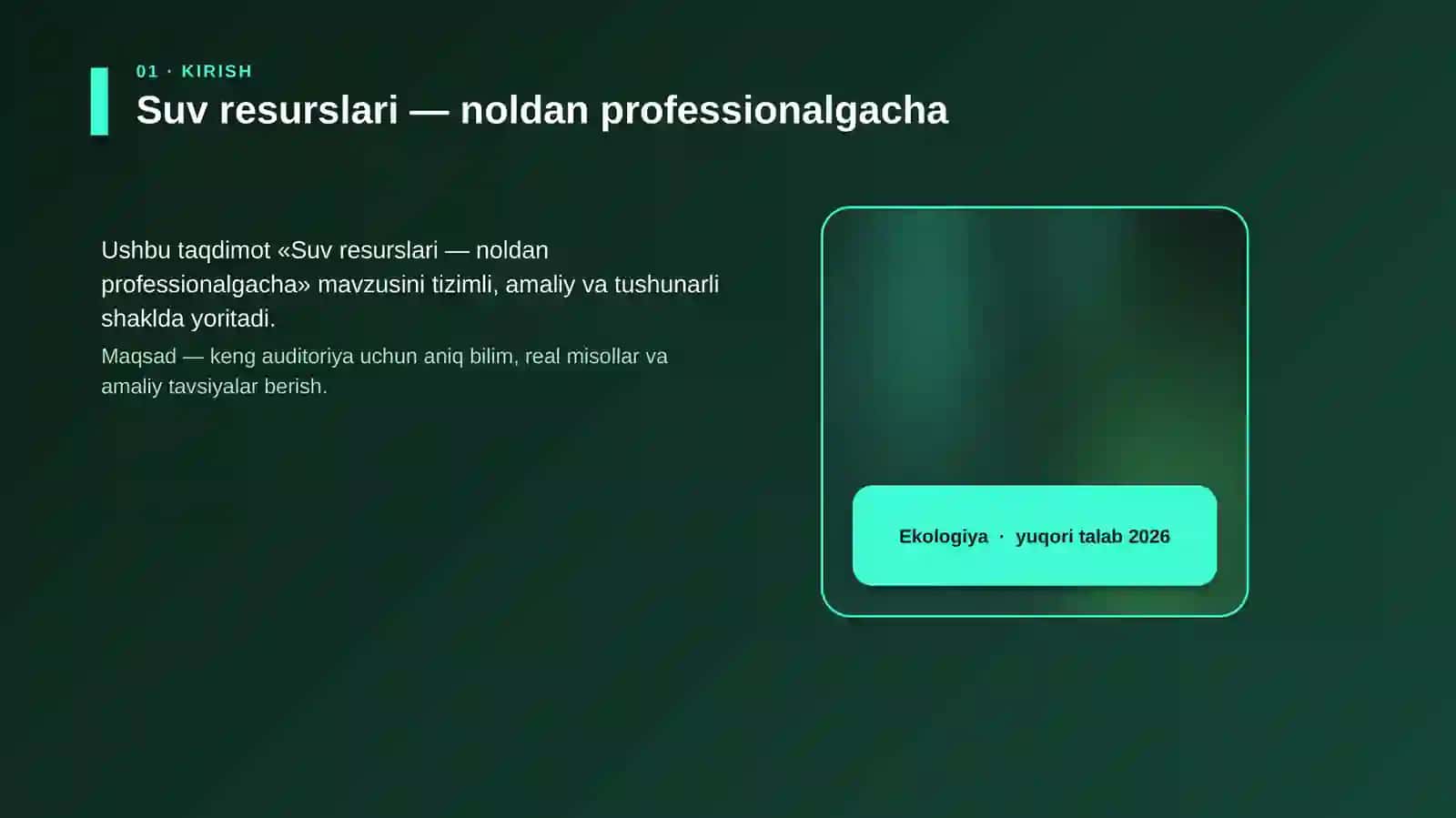 Suv resurslari — noldan professionalgacha 4