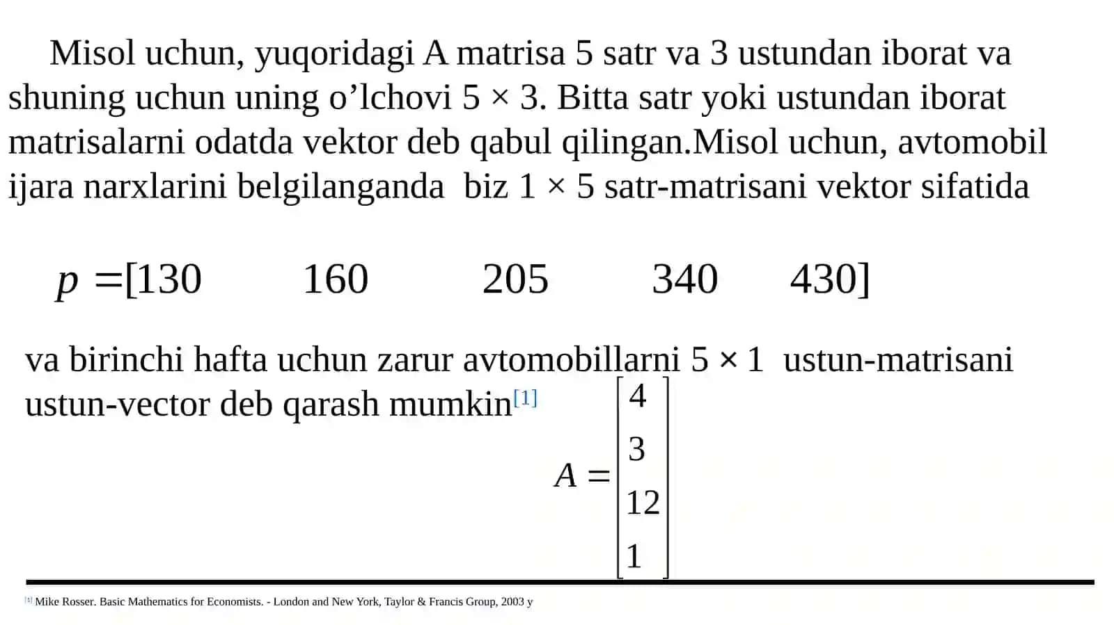 1-ma`ruza. Matrisa va uning ustida amallar 4