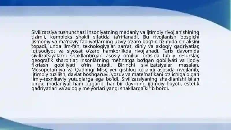 Tarix sivilizatsiyasi va madaniyat falsafasi 4