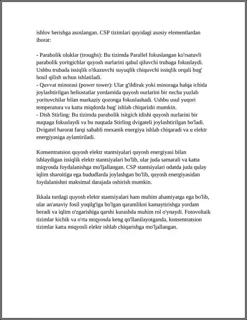 QUYOSH ELEKTR STANSIYALARI 4