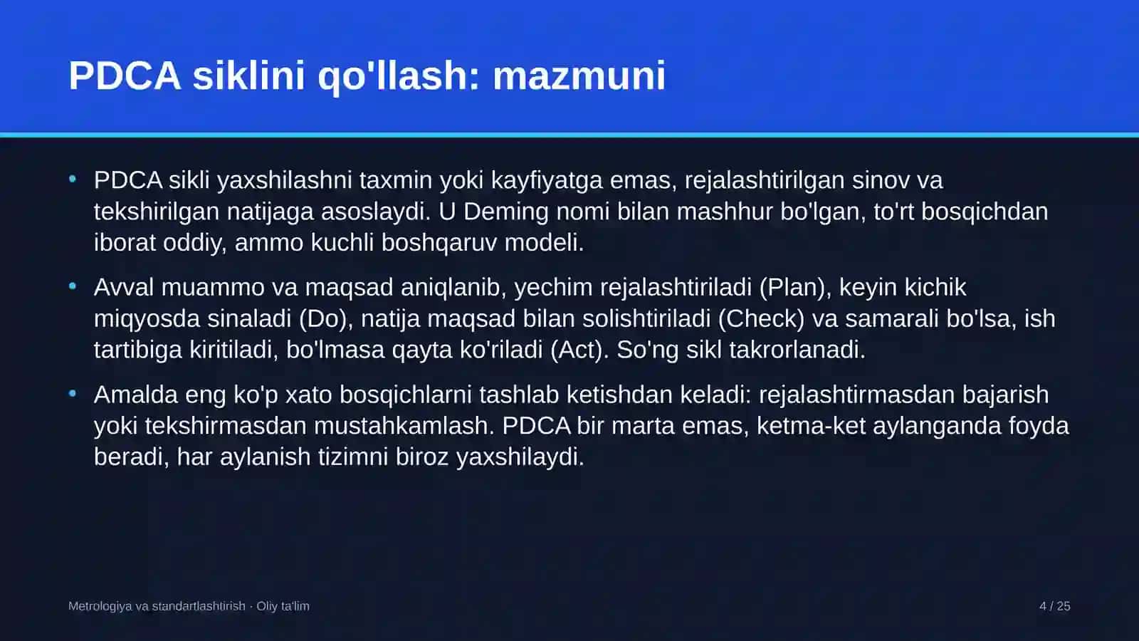 Gazeta tahririyatlarida PDCA siklini qo'llash 4