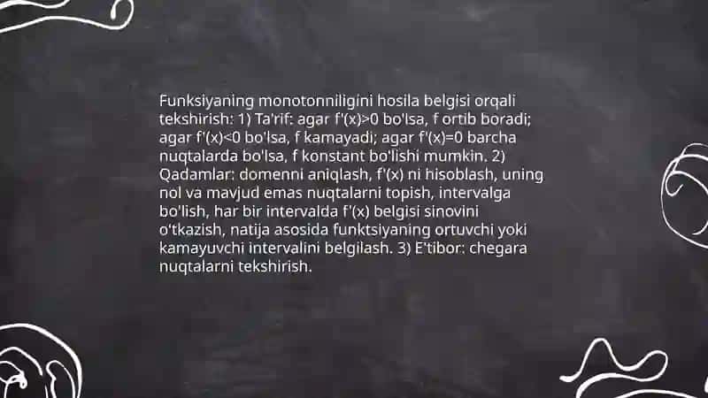 Funksiyaning Hosilasi 4