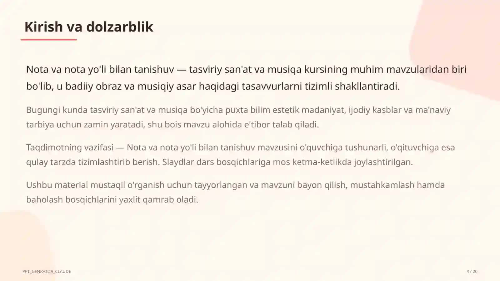 Nota va nota yo'li bilan tanishuv (2-sinf) 4