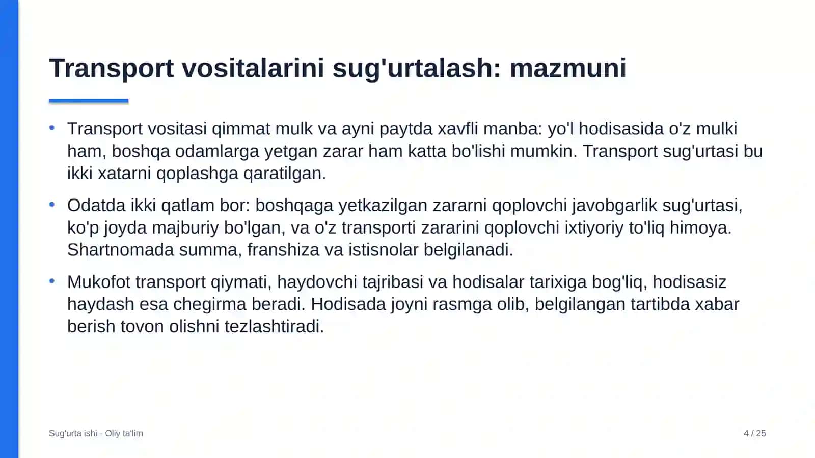 Qishloq maktablarida transport vositalarini sug'urtalash 4