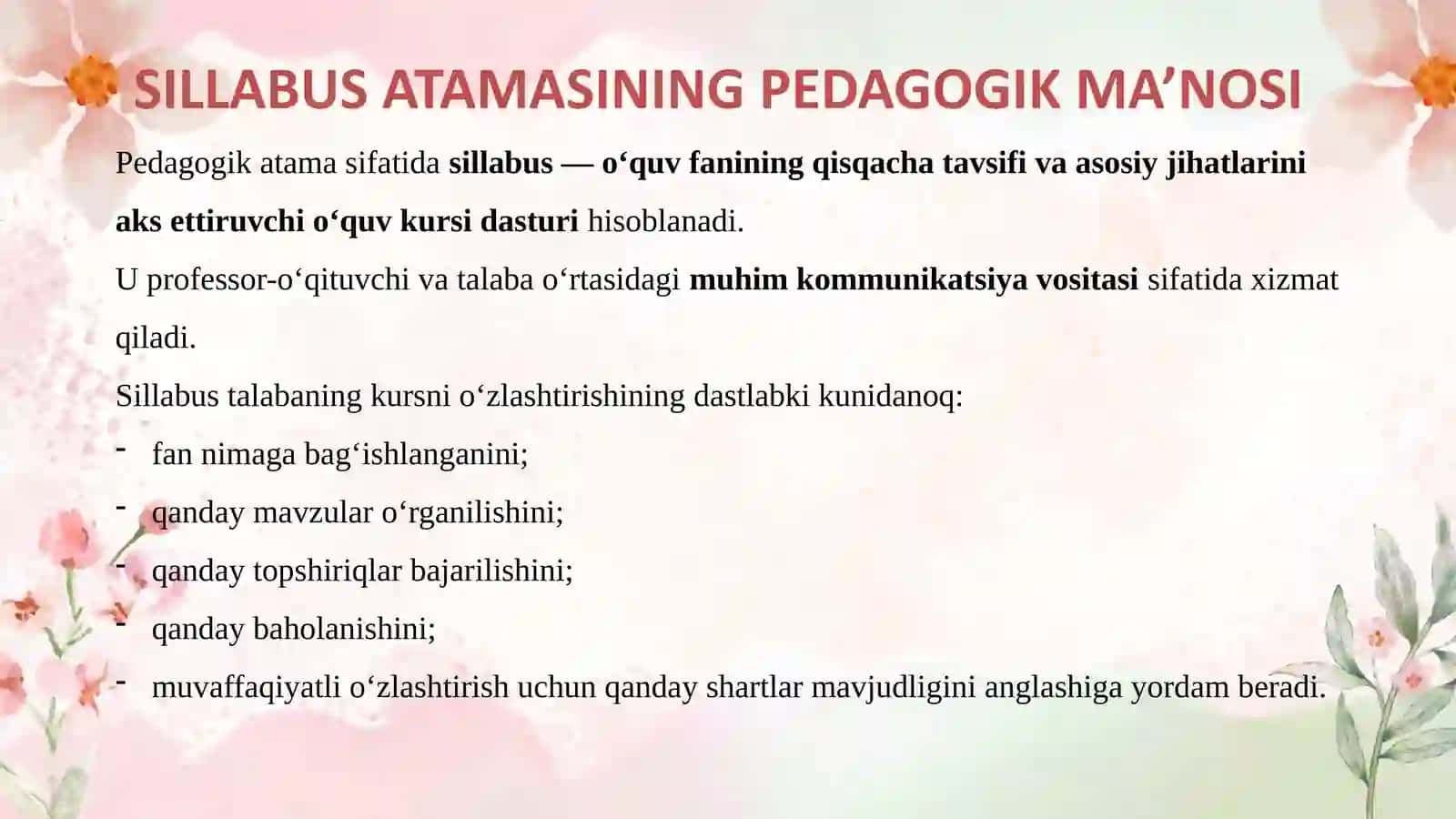 SILLABUS VA FAN DASTURINI ISHLAB CHIQISH AMALIYOTI 4