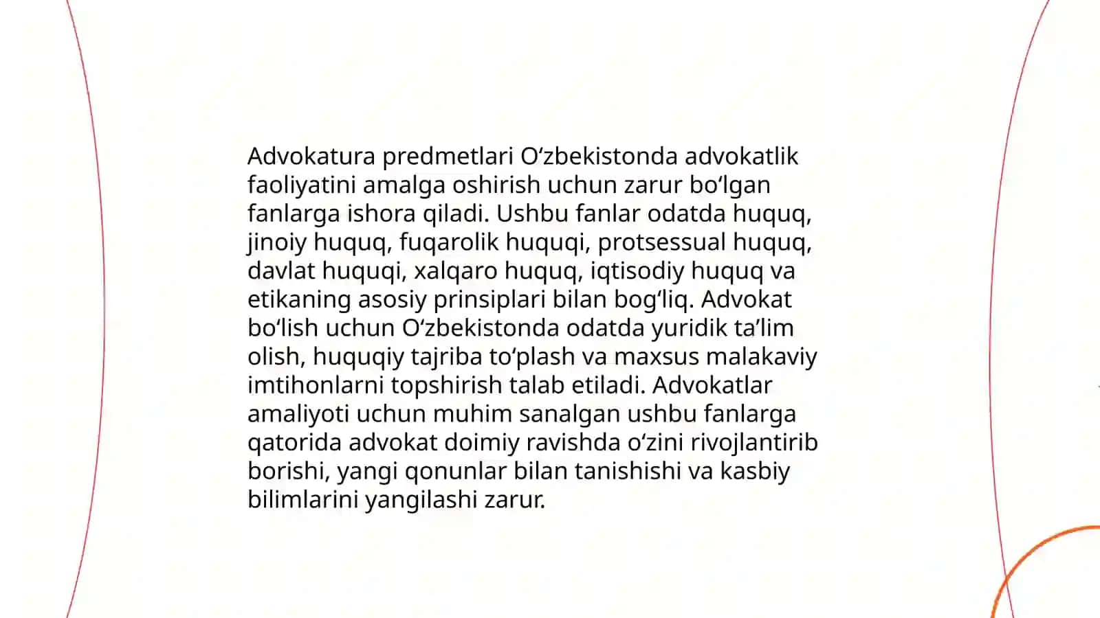 Advokatura fani tushunchasi, predmeti va vazifalari 4