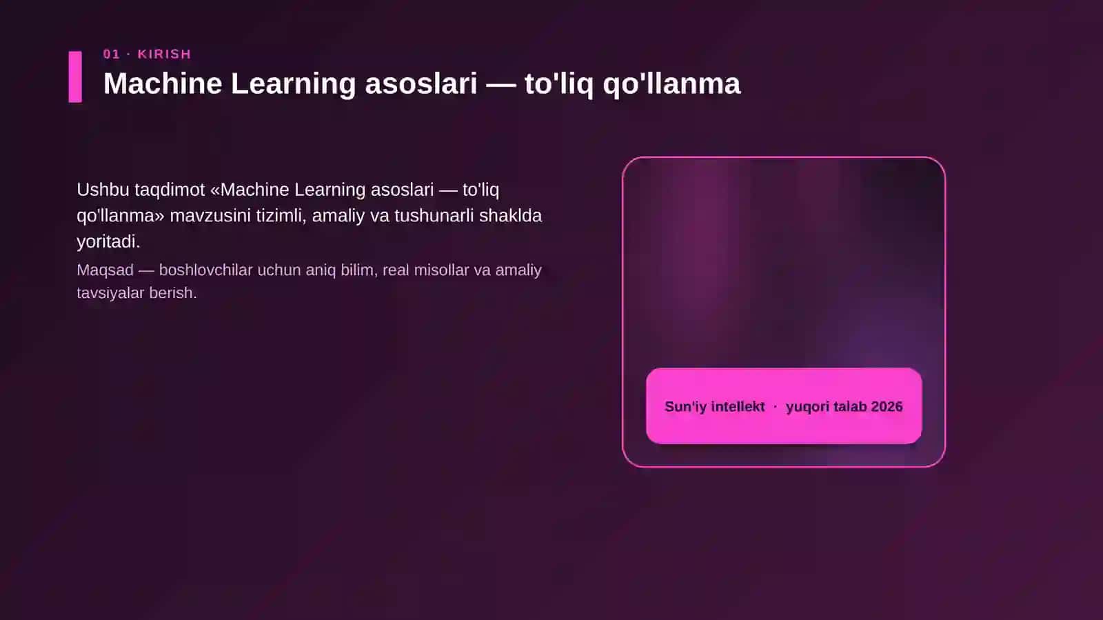 Machine Learning asoslari — to'liq qo'llanma 4