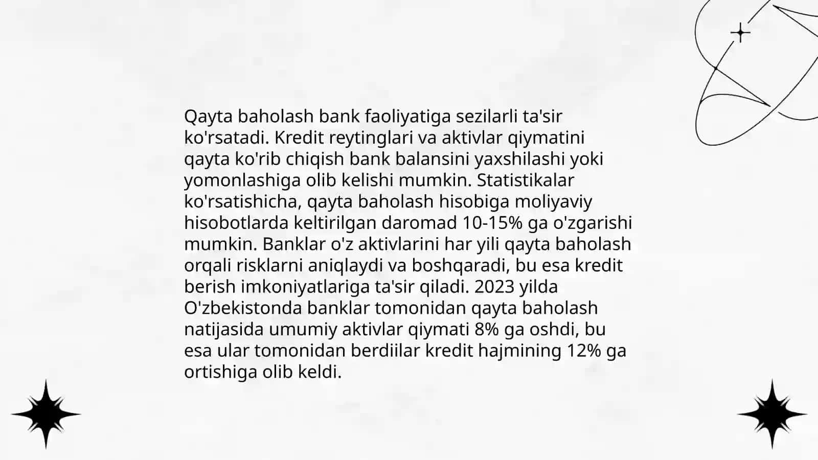 Banklarda asosiy vositalarni qayta baholash va uning hisobi 4