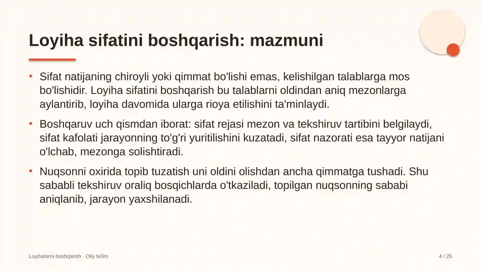 Tibbiy turizmda loyiha sifatini boshqarish 4