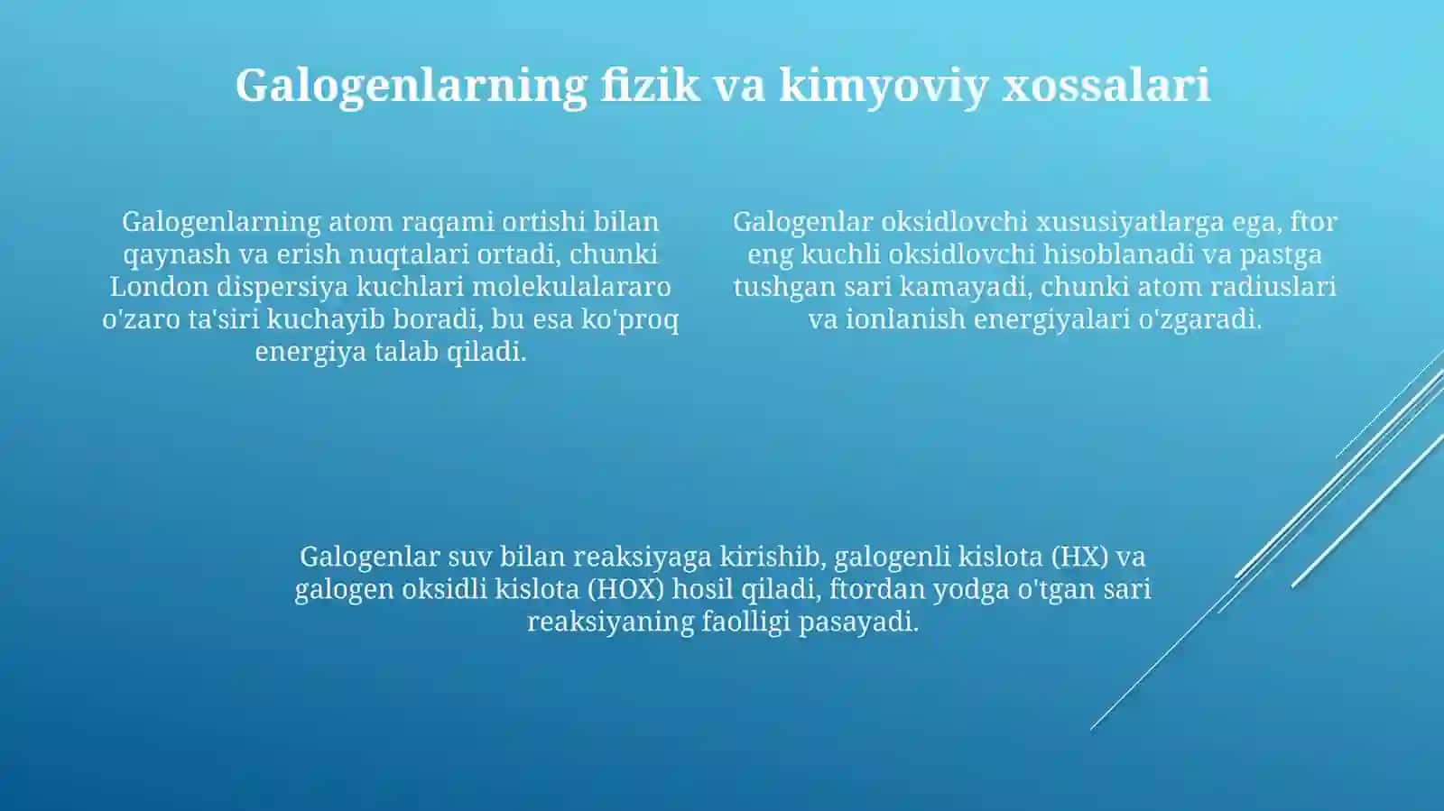 17-guruh elementlari.Ularning birikmalari va xossalari 4