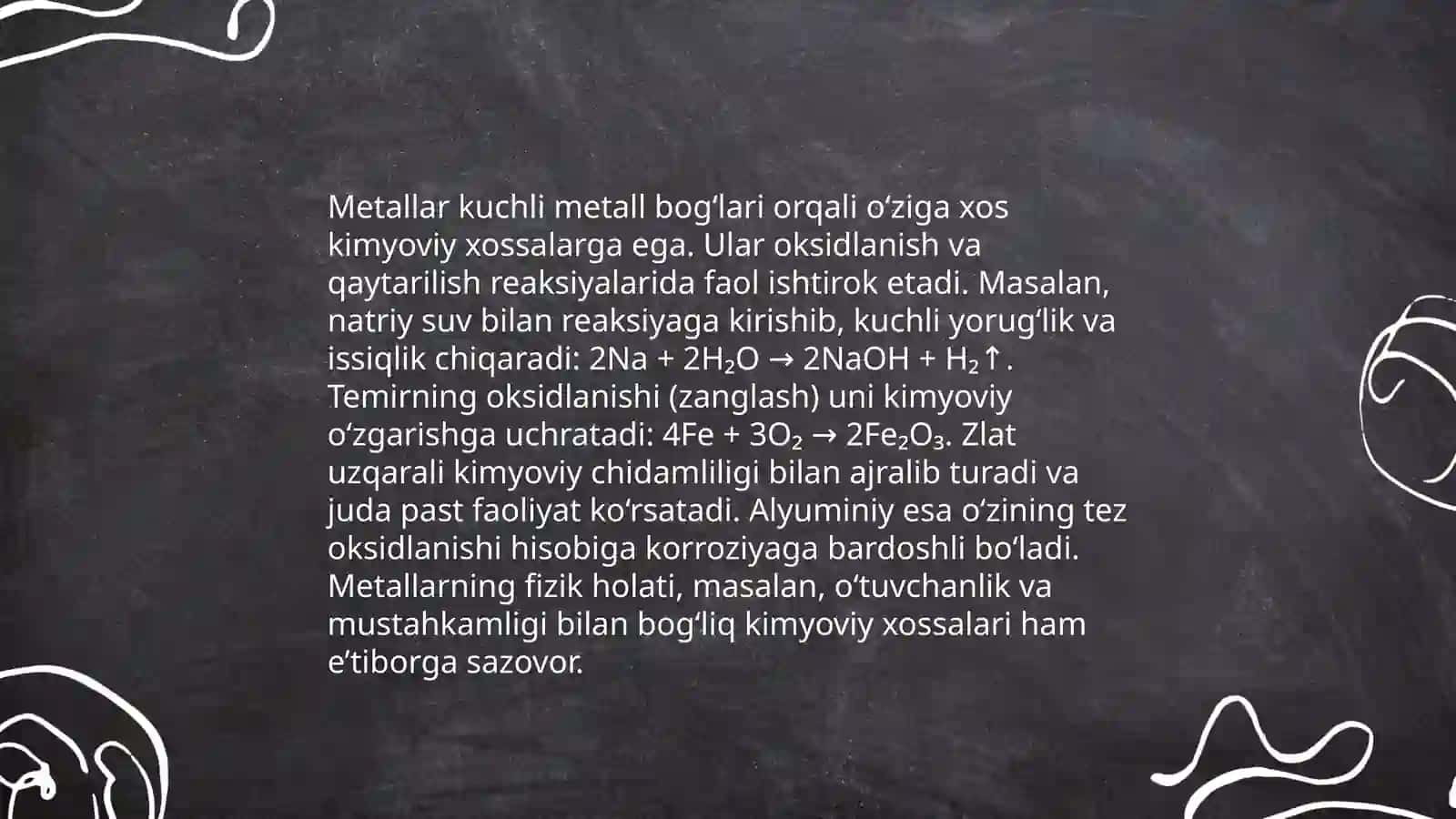 Metallarning umumiy xossalari 4