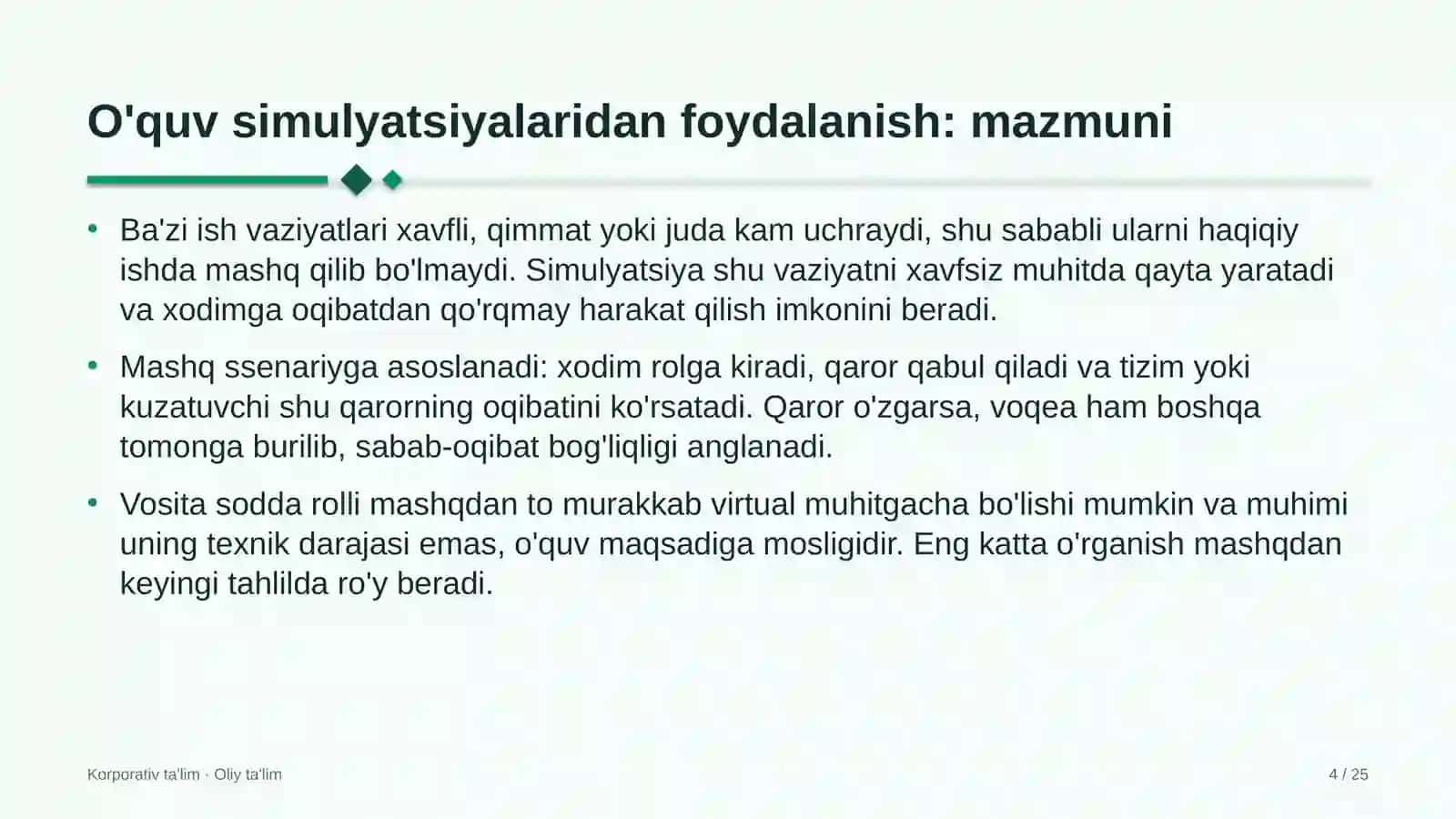 yakka tartibdagi uy joy qurilishida o'quv simulyatsiyalaridan foydalanish 4890 4
